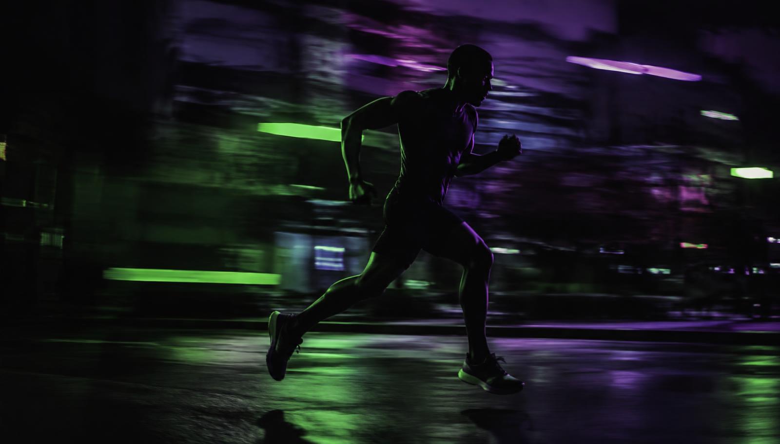 Runner at night